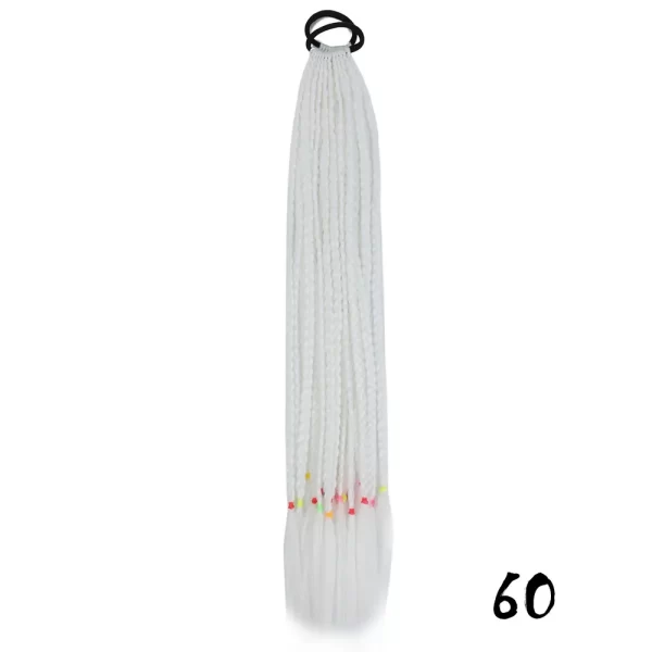 Synthetic Colored Braided Ponytail Hair Extension 60CM Elastic Rubber Band Braiding Ponytail Hair Extensions For Girls - Image 27