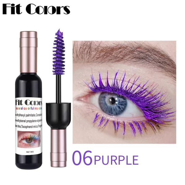 6 Colors Lasting Styling Waterproof Mascara Volum Quick Dry Blue Purple Pink Curling Lengthen Long Eyelash Silk Extension Cream - Image 7