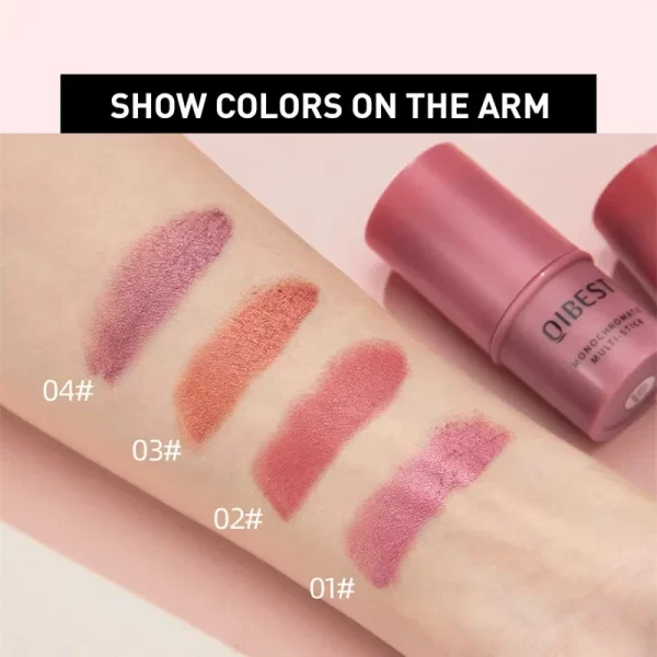 3-in-1 Cheek Blush Stick Lip Tinted Eyes Cheek Lips Brighten Cream Water-resistant Moisturizing Face Contouring Shadow Blusher - Image 5