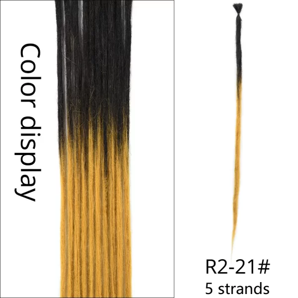 5strands Dreadlocks Hair Extensions Synthetic Faux Locs Crochet Hair Braids Hip-hop Knotless Hook Ombre Braiding African Tribe - Image 38