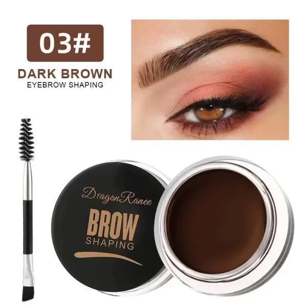 Matte Eyeliner Eyebrow Cream Gel 2 in 1 Waterproof Long Lasting Contouring Brown Black Brow Cream with Brushes Makeup Cosmetics - Image 16