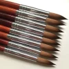 Big Size Round Sharp 1pcs 10#12#14#16#18#20#22#24 Kolinsky Sable Drawing Acrylic Nail Art Brush Red Wood Crystal Manicure Salon - Image 2