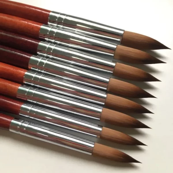 Big Size Round Sharp 1pcs 10#12#14#16#18#20#22#24 Kolinsky Sable Drawing Acrylic Nail Art Brush Red Wood Crystal Manicure Salon - Image 2