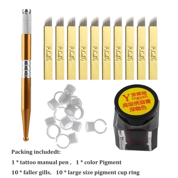1 Set 3D Microblading Pen Tattoo Training Kit Eyebrow Tattoo Practice Professional Permanent Makeup Tattoo Eyebrow Wholesale - Image 13