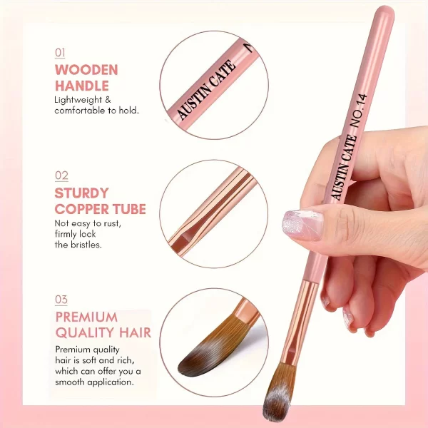 3Pcs Acrylic Nail Brush Set #8/10/14 Professional Acrylic Powder Extension Nail Brushes Nail Art 3D Carving Manicure Salon Tools - Image 4