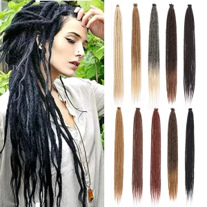 Synthetic Dreadlock Extensions 10 Root/pack Hippie Single Ended Dreads Ombre Loc Extensions 24 Inch Reggae Style Crochet Hair