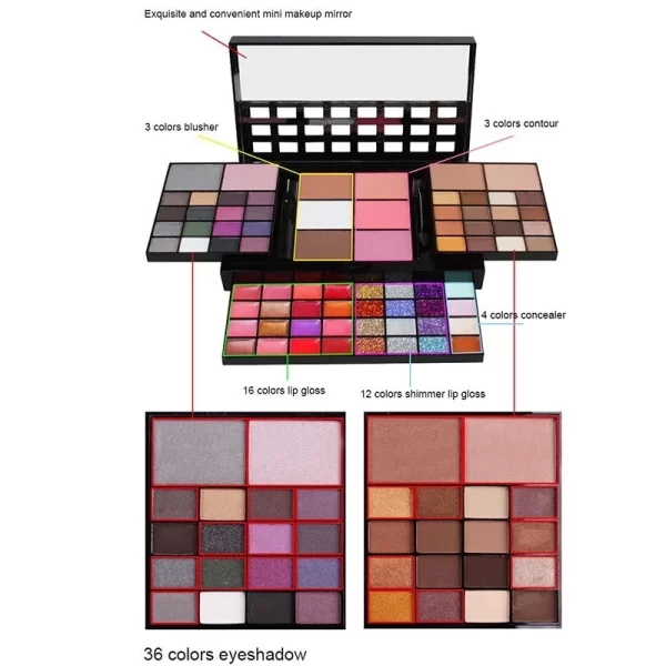 40/74/78 Colors Glitter Eyeshadow Palette Matte Waterproof Long Lasting Pressed Powder Cosmetics Kit  Fashion Women MakeUp Tools - Image 3