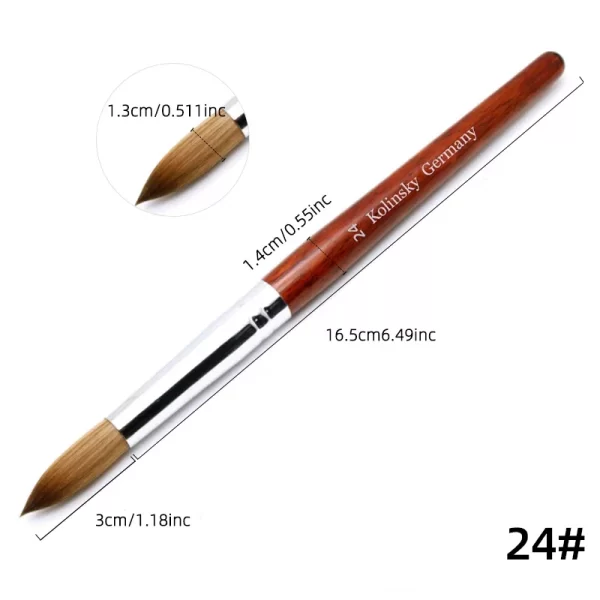 Kolinsky Hair Nail Brush Good Quality Nail Art Mink Brush Wood Handle Gel Nail Builder Manicure Brush Drawing Tools Size 8-24 - Image 7
