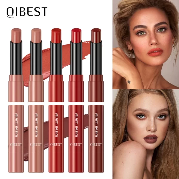 QIBEST 10 Colors Matte Lipstick Set Moisturizing High Pigment Velvet Mist Lipgloss Lip Tint Balm Kit Makeup Cosmetics For Women - Image 2