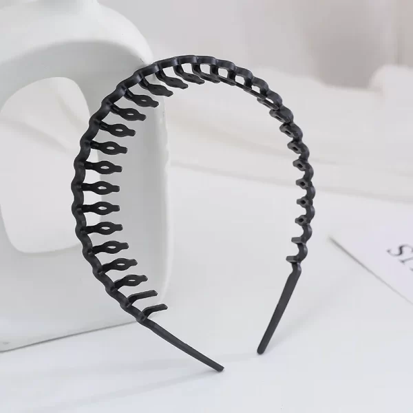 Elegant Solid Color Wave Hairbands For Women Trendy Toothed Non-slip Hair Combs Hair Accessories Girl Face Wash Sports Headbands - Image 33