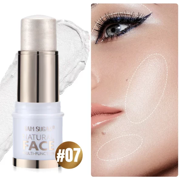 SAM SUGAR Highlighter Stick Brightening Skin Tone Contouring Natural Stereo Concealer Blush Multi-Purpose Stick - Image 11