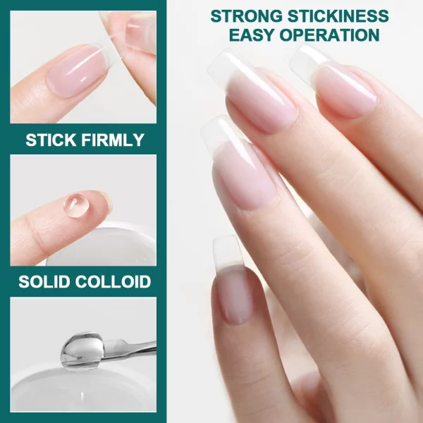 Nailpop Solid Nail Patch Gel Easy Stick Gummy Adhesive Bond UV Glue For American Pose Capsule Tips Strong Adehesion 10ml - Image 5