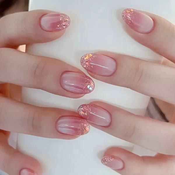 24pcs French Cat Eyes False Nails Almond Head Fake Nails for Manicure Beauty Glitter Shiny Artificial Nail Patch Press on Nails - Image 23