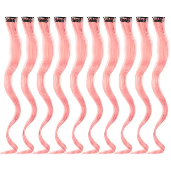 Clip in Hair Extensions,10Pcs/Pack Colored Curly Wave Hair Extensions Party Highlights Long Curly Synthetic Hairpieces for Women - Image 15