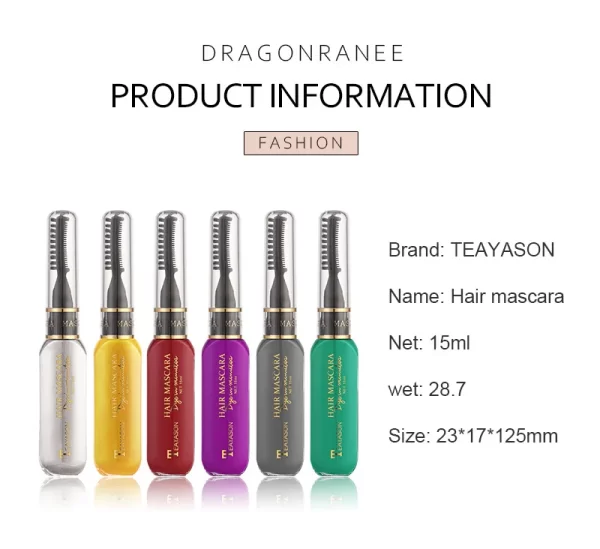 13 Colors One-off Hair Color Dye Temporary Non-toxic DIY Hair Color Mascara Washable One-time Hair Dye Crayons Blue Grey Purple - Image 5