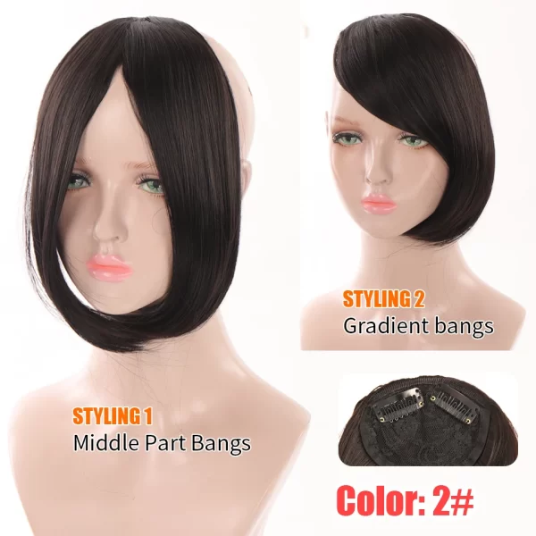 HUAYA Synthetic Hair Bangs Clips Front Side Long Bangs Fake Fringe Clip In Hair Extensions Accessories for Women - Image 38