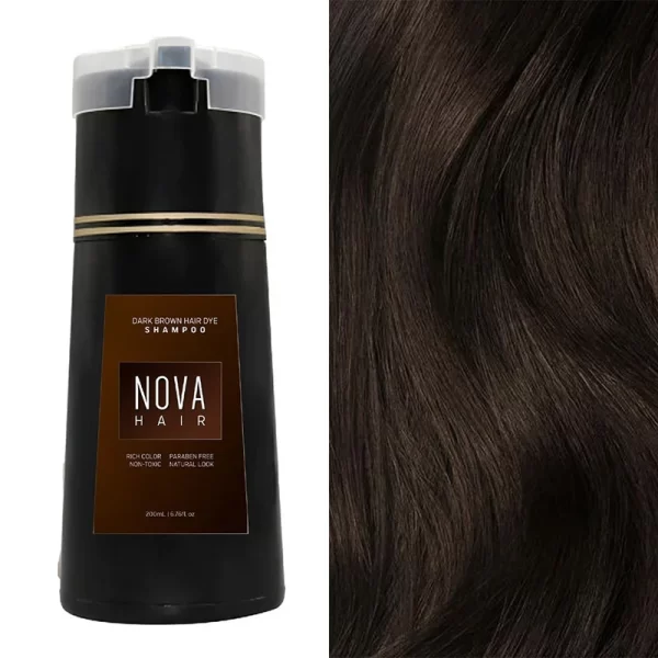 Nova Hair Dye Shampoo Quick Coloring Natural Harmless Cover White Grey Shampoo 3-in-1 Cleaning Nourishing Hair Dye Product - Image 8