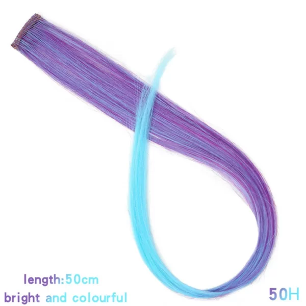 HUAYA Synthetic Long Curly Women Heat Resistant Clip In Hair Extension Hairpiece Gold Grey Purple Pink Red Colorful Extension - Image 34