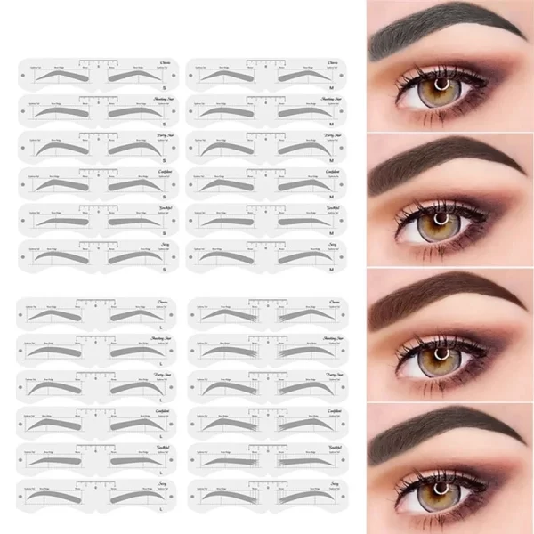 Reusable Eyebrow Stencil Set Soft Ruler Brow Definer Eye Brow Drawing Guide Styling Shaping Grooming Template Card Makeup Tools - Image 3