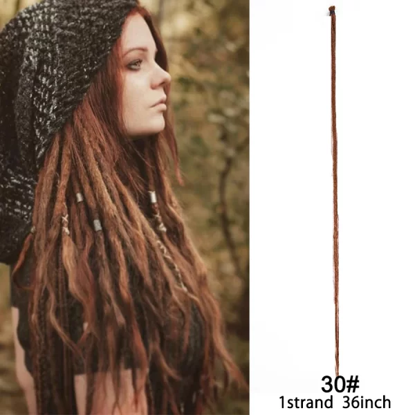 5 Strands Reggae Synthetic 20 36inch Handmade Dreadlocks Hair Extensions Faux Locks Crochet Hair Braid Hairpiece For Women/Men - Image 25