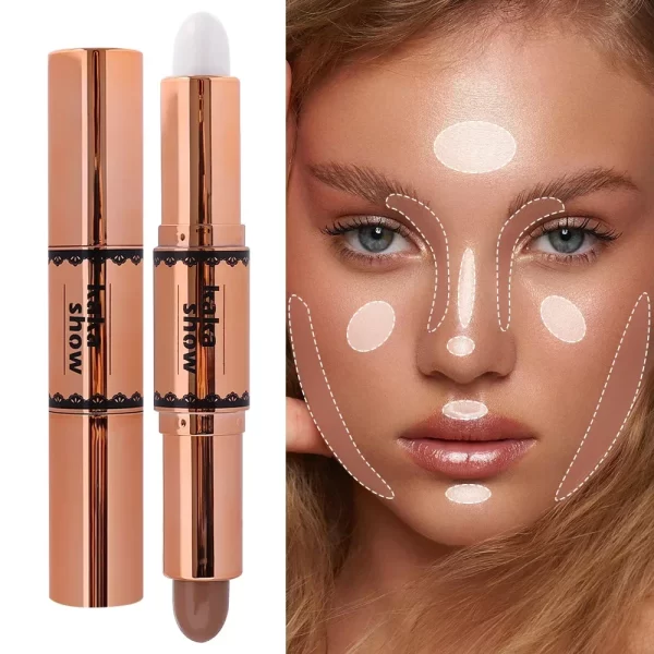 Double-ended Face Contour Concealer Stick Waterproof Oil-control Matte Natural V-face Shaping Contouring Highlight Pen Cosmetics - Image 16