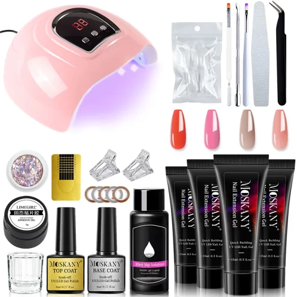 Manicure Set Complete Gel Nail Kit With LED UV Lamp Nail Drill Machine Polygels Kit For Nails Extension Gel Nail Art Kit Tools - Image 16
