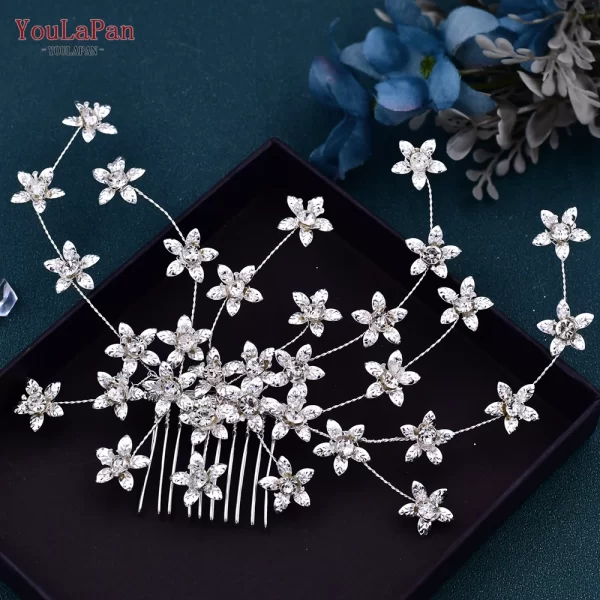 YouLaPan HP502 Flower Wedding Combs Woman Hair Accessories for Party Bride Hair Ornaments Jewelry Bridal Headpiece with Comb - Image 3