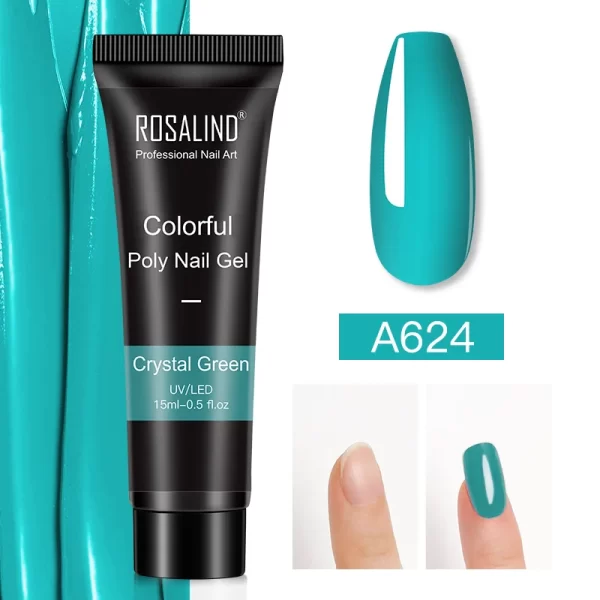 ROSALIND Colorful 15ml Poly Nail Gel Semi Permanent Acrylic Liquid Fast Extension Nail Gel Build Cured with UV/LED Lamp - Image 12