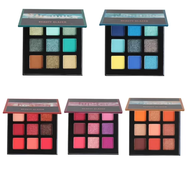 Beauty GLAZED Eyeshadow Palette 9 Color Shimmer Matte Longlasting Waterproof Palette Makeup - Image 2