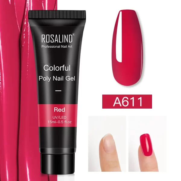 ROSALIND Colorful 15ml Poly Nail Gel Semi Permanent Acrylic Liquid Fast Extension Nail Gel Build Cured with UV/LED Lamp - Image 40