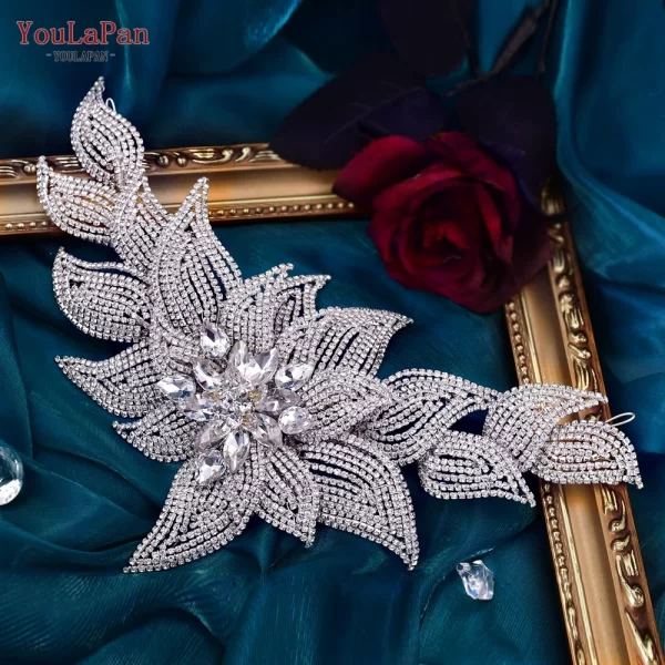 YouLaPan Luxurious Rhinestone Headbands for Hair Woman Silver Wedding Headpiece Bridal Headwear Bride Hair Accessries HP455 - Image 7