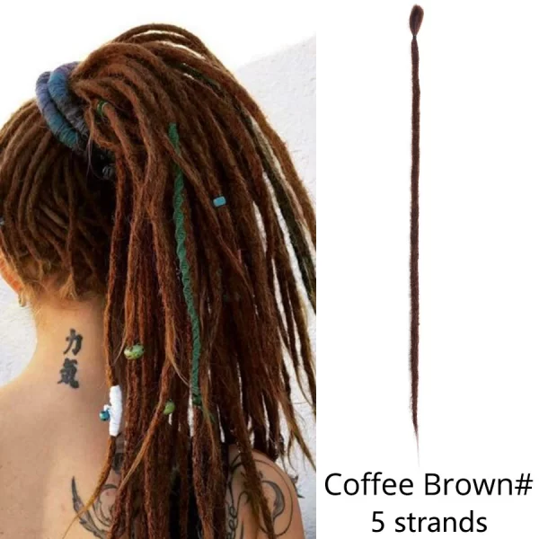 5strands Dreadlocks Hair Extensions Synthetic Faux Locs Crochet Hair Braids Hip-hop Knotless Hook Ombre Braiding African Tribe - Image 54