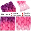 24 Inch Synthetic Ombre Jumbo Braiding Hair 3 Packs Rainbow Colorful Hair Extensions Silky Twists Crochet Hair Braids for Women - Image 5