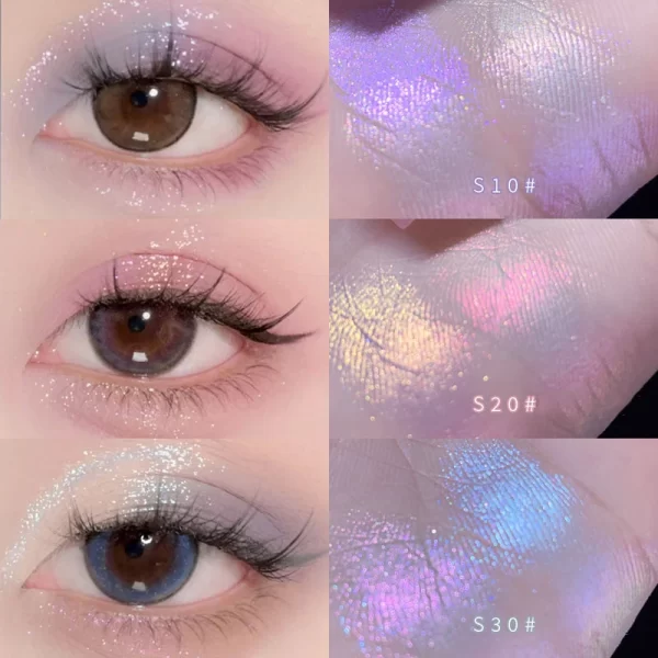 Aurora Purple High Gloss Two-color Highlighters Palette Makeup 3D Face Brighten Contour Shimmer Shadow Powder Body Illuminator - Image 6