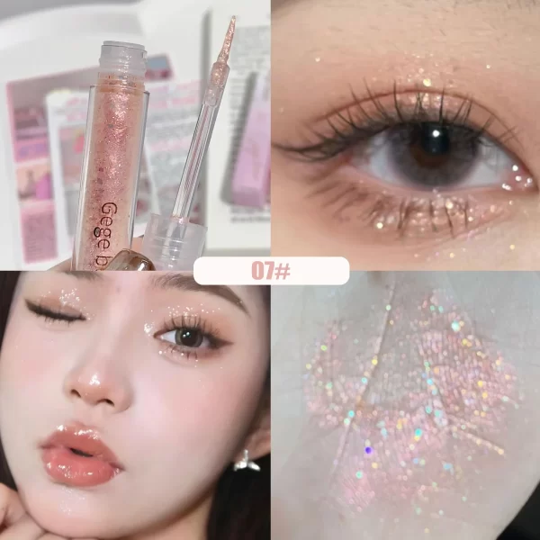 Sparkling Liquid Eye Shadow Lying Silkworm Highlighter Waterproof Pearl Sequins High-gloss Brightening Glitter Eyeshadow Stick - Image 7