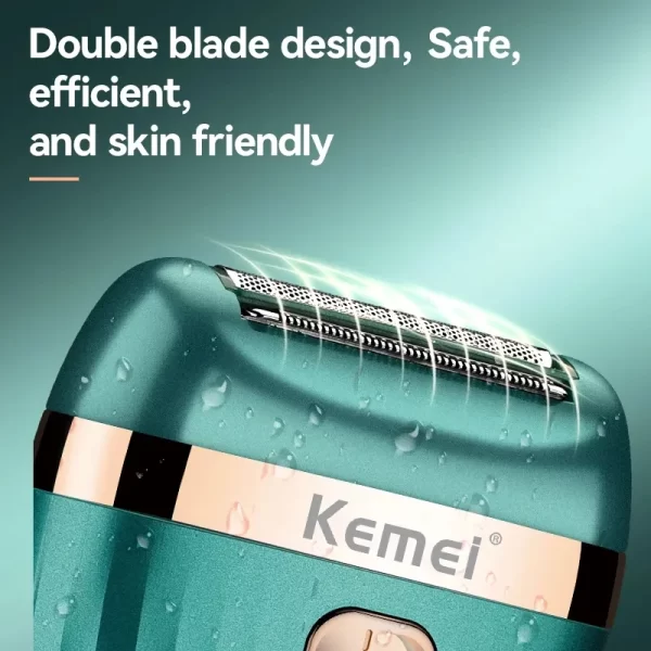 Kemei Rechargeable women electric shaver female razor facial leg bikini trimmer hair remover body lady shaver for women wet&dry - Image 3