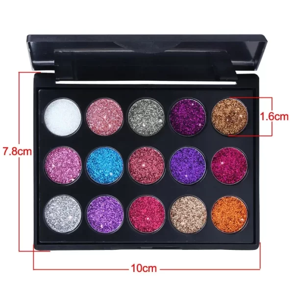15 Color Glitter Eye Shadow Pallete Pigment Professional Eye Makeup Palette Long-lasting Make Up Eyeshadow Palette Maquillage - Image 6