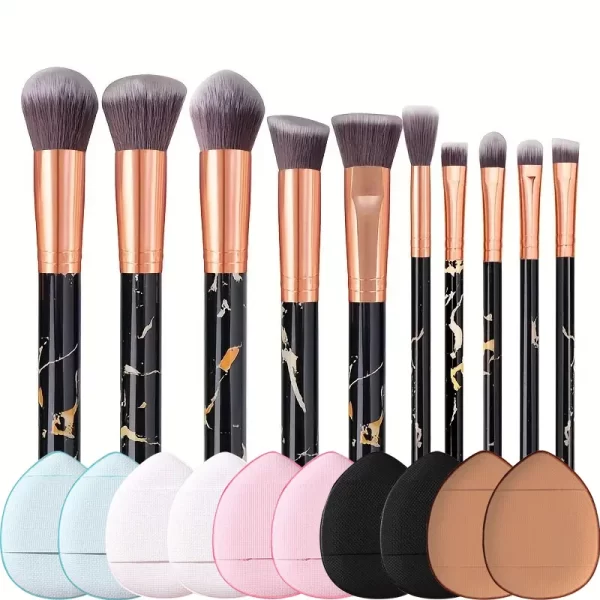 10PCS Professional Makeup Brushes Set Sponge Beauty Sponge for Women Cosmetic Brush Loose Powder Brush Blending Beauty Tools - Image 13
