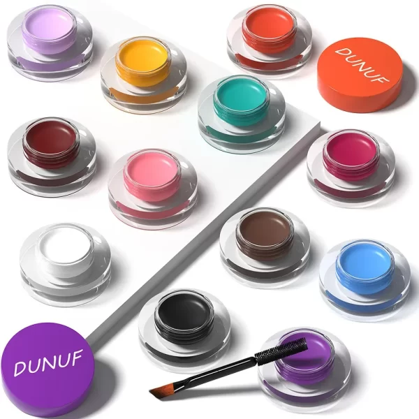 12 Colors Waterproof Eyeshadow Cream Long Lasting Eyeliner Matte Body Face Painting Pigment Eyebrow Tint Makeup with Brush - Image 3