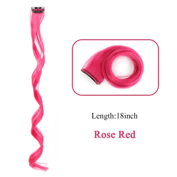 HUAYA Synthetic Long Curly Women Heat Resistant Clip In Hair Extension Hairpiece Gold Grey Purple Pink Red Colorful Extension - Image 23