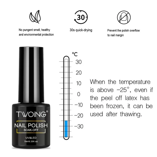 Liquid Latex for Nails - Fast Drying Nail Polish Barrier, Peel-Off Latex Tape,Cuticle Guard and Skin Protector,7ml for Nail Art - Image 3