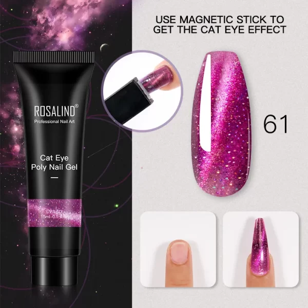 ROSALIND Multicolor Poly Nail Polish Gel Acrylic Extension Gule Profession Semi Permanent Resin Art Crystal Nail Glue 15ML/30ML - Image 46