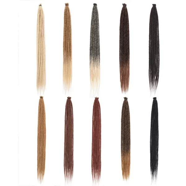 Synthetic Dreadlock Extensions 10 Root/pack Hippie Single Ended Dreads Ombre Loc Extensions 24 Inch Reggae Style Crochet Hair - Image 3
