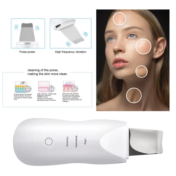 Facial Vibration Massage Skin Scrubber Cleaner Ion Acne Blackhead Remover Peeling Shovel Cleaner Facial Massager Skin Care - Image 4