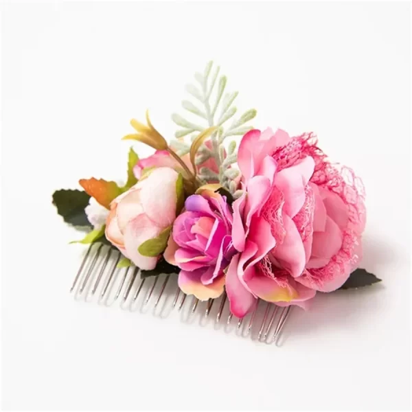2024new Brides Wedding Flower Hair Comb Hairpin Bridesmaid Headdress Hair Combs Hair Accessories for Women Girls Floral Hairpins - Image 10