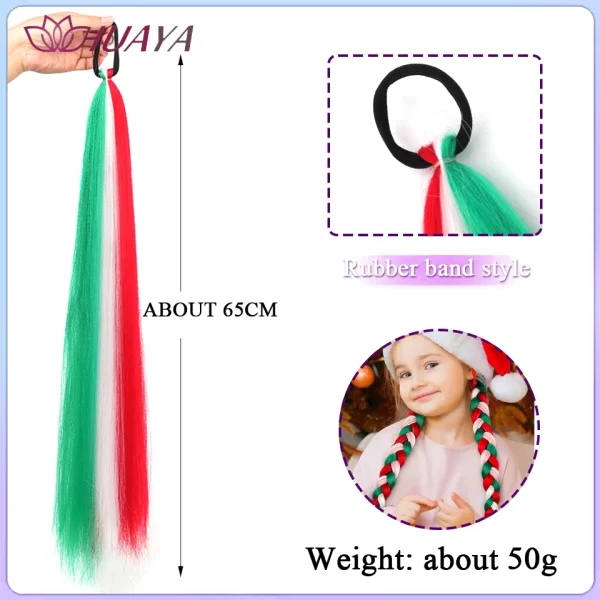 26inch Synthetic Ponytail Extensions With Rubber Band Ombre Braided Colorful Ponytail DIY Ponytail Hair Daily Party Wear Use - Image 28
