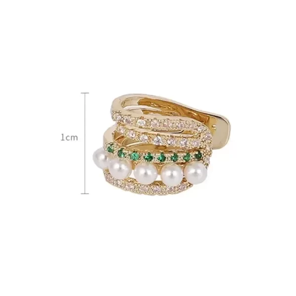2pc Fashion Double Layer Pearl Clip Earrings for Women Korean Girls Luxury Zircon Ear Cuff Clip Without Pierced Ear Cuff Jewerly - Image 6