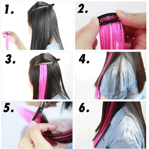 Women Curly Clip-in Hair Extension Natural High Temperature Fiber Ladies Hair Piece Colored Long Wavy Synthetic Hairpiece - Image 4