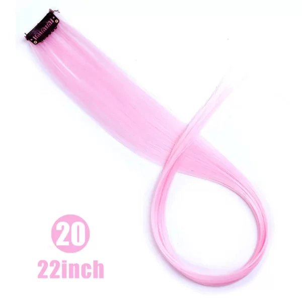 HUAYA Synthetic Long Curly Women Heat Resistant Clip In Hair Extension Hairpiece Gold Grey Purple Pink Red Colorful Extension - Image 60