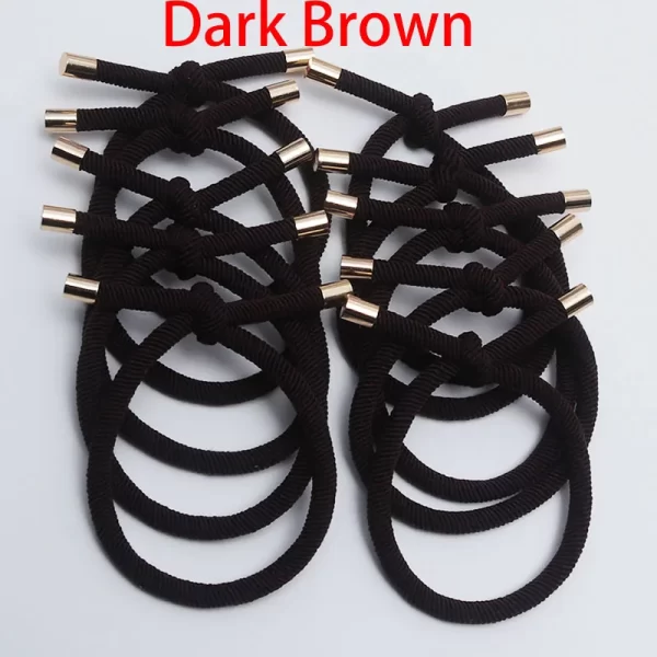 10PCS Women Elastic Hair Rubber Bands High Quality Girls Hair Bands Hair Scrunchies Gold Plated  Hair Accessories Hair Gum/Tie - Image 14